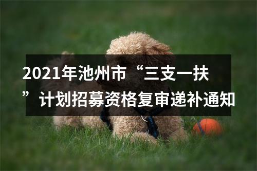 2021年池州市“三支一扶”计划招募资格复审递补通知 图片