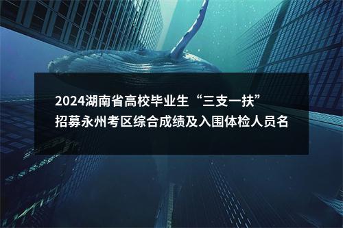 2024湖南省高校毕业生“三支一扶”招募永州考区综合成绩及入围体检人员名单公告 图片
