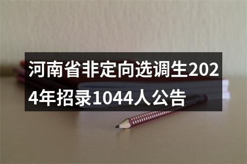 河南省非定向选调生2024年招录1044人公告 图片