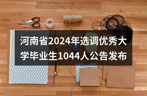 河南省2024年选调优秀大学毕业生1044人公告发布 图片