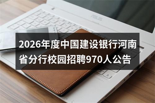 2026年度中国建设银行河南省分行校园招聘970人公告 图片