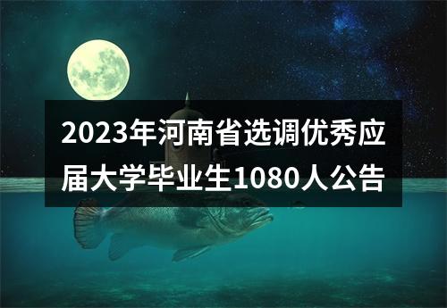 2023年河南省选调优秀应届大学毕业生1080人公告 图片