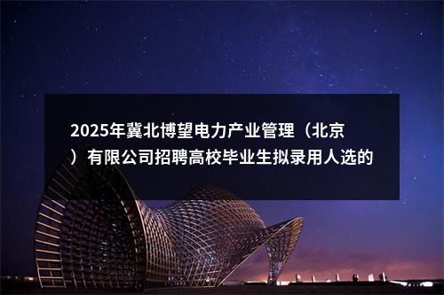 2025年冀北博望电力产业管理（北京）有限公司招聘高校毕业生拟录用人选的公示 图片