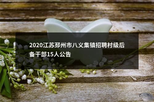 2020江苏邳州市八义集镇招聘村级后备干部15人公告                进入阅读模式 图片
