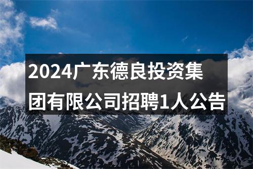 2024广东德良投资集团有限公司招聘1人公告 图片