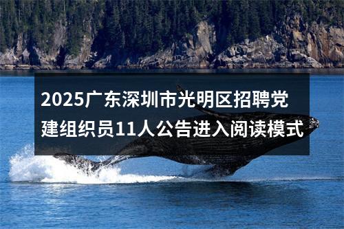 2025广东深圳市光明区招聘党建组织员11人公告进入阅读模式 图片