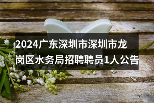 2024广东深圳市深圳市龙岗区水务局招聘聘员1人公告 图片