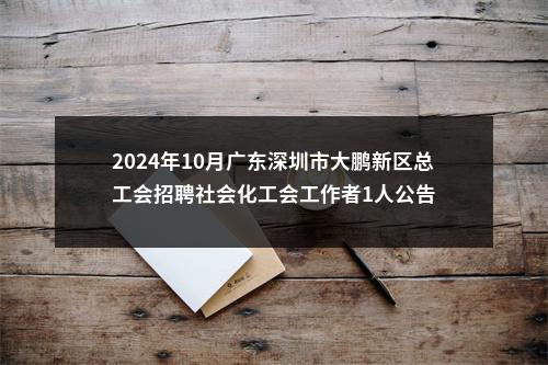 2024年10月广东深圳市大鹏新区总工会招聘社会化工会工作者1人公告 图片