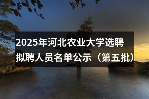 2025年河北农业大学选聘拟聘人员名单公示（第五批） 图片