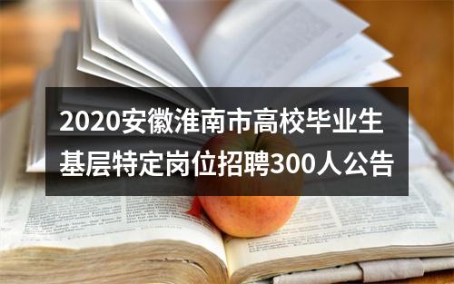 2020安徽淮南市高校毕业生基层特定岗位招聘300人公告 图片