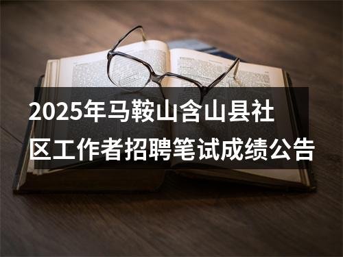 2025年马鞍山含山县社区工作者招聘笔试成绩公告 图片
