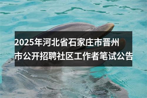 2025年河北省石家庄市晋州市公开招聘社区工作者笔试公告 图片