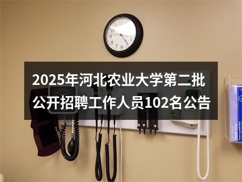 2025年河北农业大学第二批公开招聘工作人员102名公告 图片