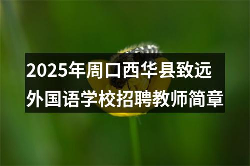 2025年周口西华县致远外国语学校招聘教师简章 图片