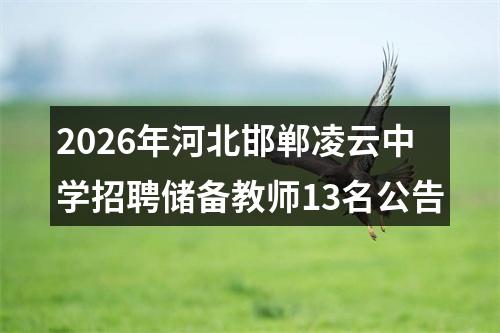 2026年河北邯郸凌云中学招聘储备教师13名公告 图片