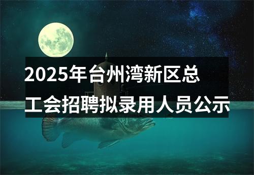 2025年台州湾新区总工会招聘拟录用人员公示 图片