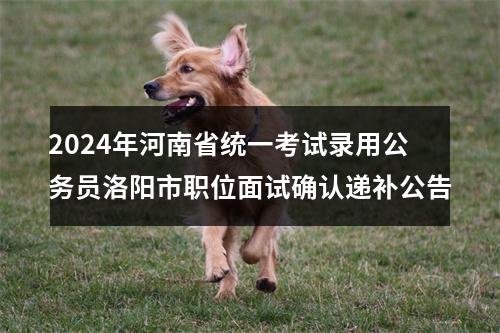 2024年河南省统一考试录用公务员洛阳市职位面试确认递补公告 图片