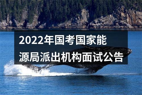 2022年国考国家能源局派出机构面试公告 图片