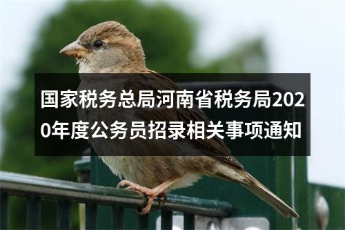 国家税务总局河南省税务局2020年度公务员招录相关事项通知 图片