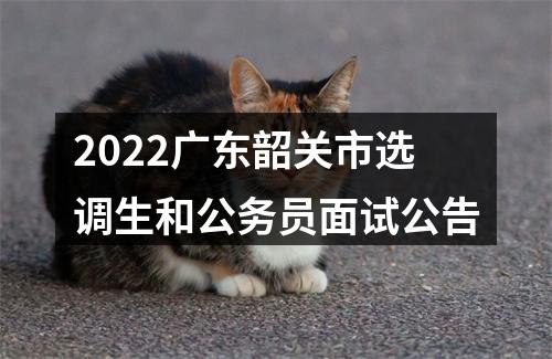 2022广东韶关市选调生和公务员面试公告 图片