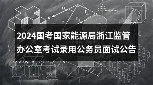 2024国考国家能源局浙江监管办公室考试录用公务员面试公告 图片