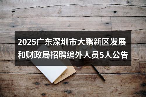 2025广东深圳市大鹏新区发展和财政局招聘编外人员5人公告 图片
