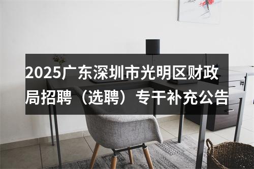 2025广东深圳市光明区财政局招聘（选聘）专干补充公告 图片