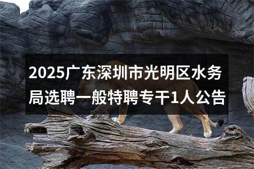 2025广东深圳市光明区水务局选聘一般特聘专干1人公告 图片