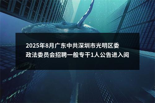 2025年8月广东中共深圳市光明区委政法委员会招聘一般专干1人公告进入阅读模式 图片