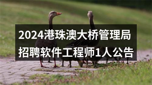 2024港珠澳大桥管理局招聘软件工程师1人公告 图片