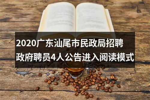 2020广东汕尾市民政局招聘政府聘员4人公告进入阅读模式 图片