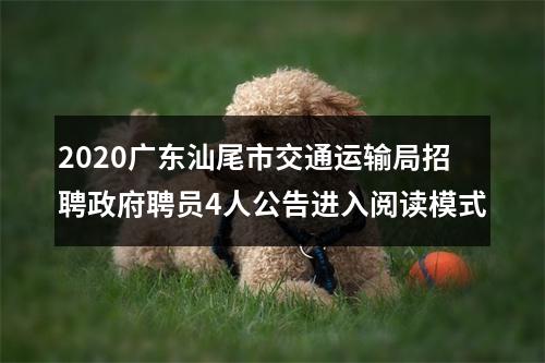 2020广东汕尾市交通运输局招聘政府聘员4人公告进入阅读模式 图片