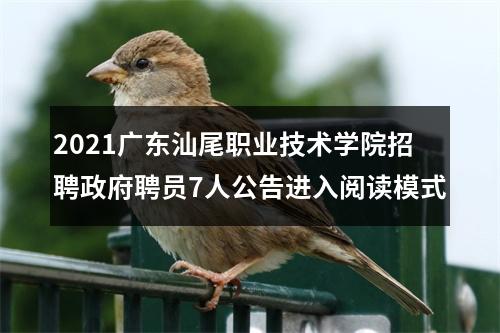 2021广东汕尾职业技术学院招聘政府聘员7人公告进入阅读模式 图片