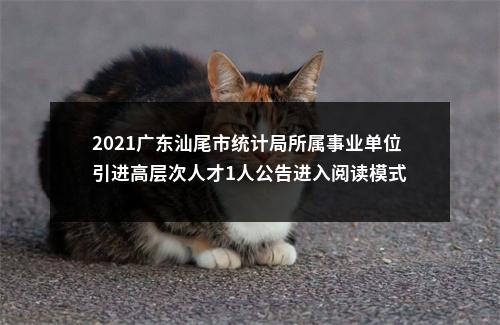 2021广东汕尾市统计局所属事业单位引进高层次人才1人公告进入阅读模式 图片