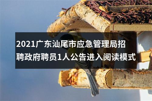 2021广东汕尾市应急管理局招聘政府聘员1人公告进入阅读模式 图片