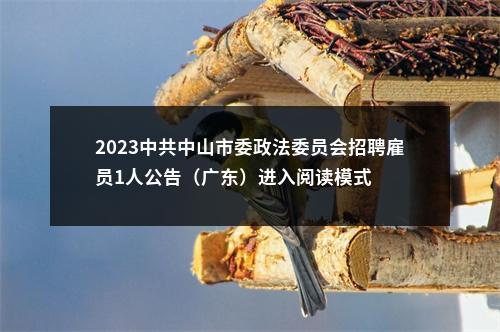 2023中共中山市委政法委员会招聘雇员1人公告（广东）进入阅读模式 图片