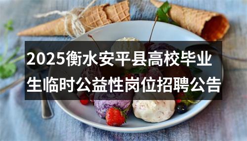 2025衡水安平县高校毕业生临时公益性岗位招聘公告 图片