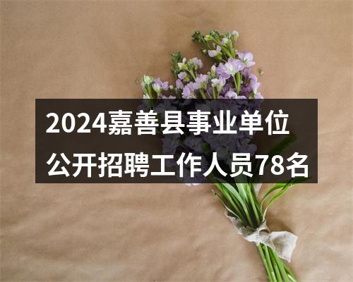 2024嘉善县事业单位公开招聘工作人员78名 图片