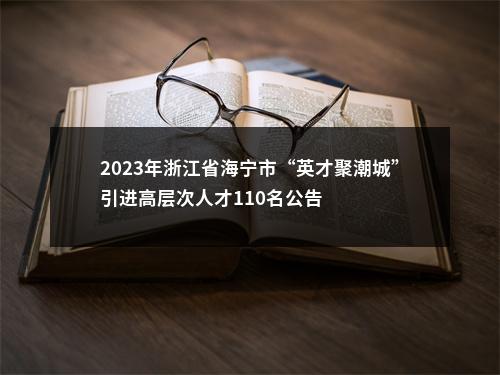 2023年浙江省海宁市“英才聚潮城”引进高层次人才110名公告 图片