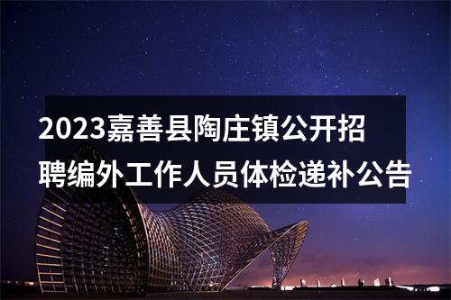 2023嘉善县陶庄镇公开招聘编外工作人员体检递补公告 图片