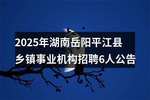 2025年湖南岳阳平江县乡镇事业机构招聘6人公告 图片