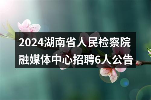 2024湖南省人民检察院融媒体中心招聘6人公告 图片