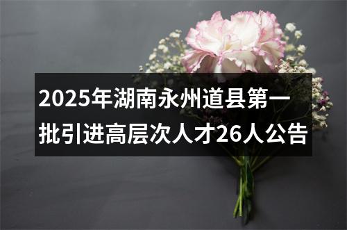 2025年湖南永州道县第一批引进高层次人才26人公告 图片
