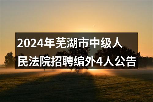 2024年芜湖市中级人民法院招聘编外4人公告 图片