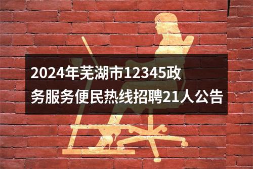 2024年芜湖市12345政务服务便民热线招聘21人公告 图片