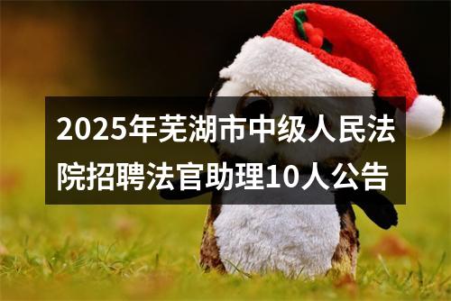 2025年芜湖市中级人民法院招聘法官助理10人公告 图片