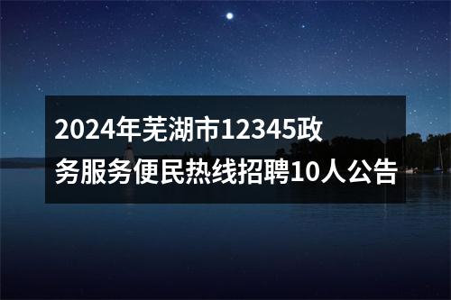 2024年芜湖市12345政务服务便民热线招聘10人公告 图片