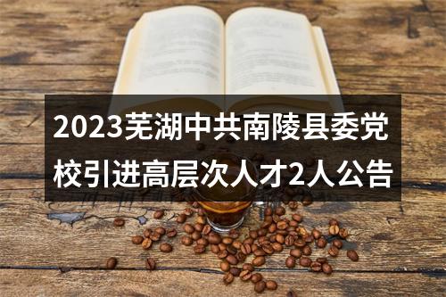 2023芜湖中共南陵县委党校引进高层次人才2人公告 图片