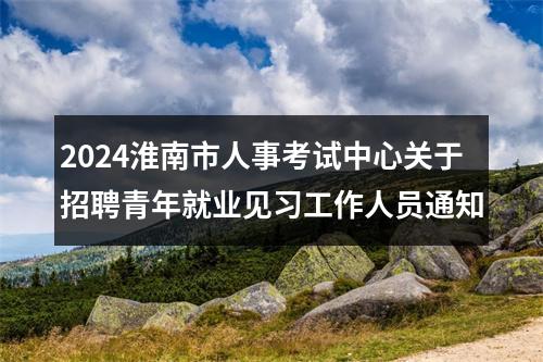 2024淮南市人事考试中心关于招聘青年就业见习工作人员通知 图片
