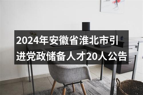 2024年安徽省淮北市引进党政储备人才20人公告 图片